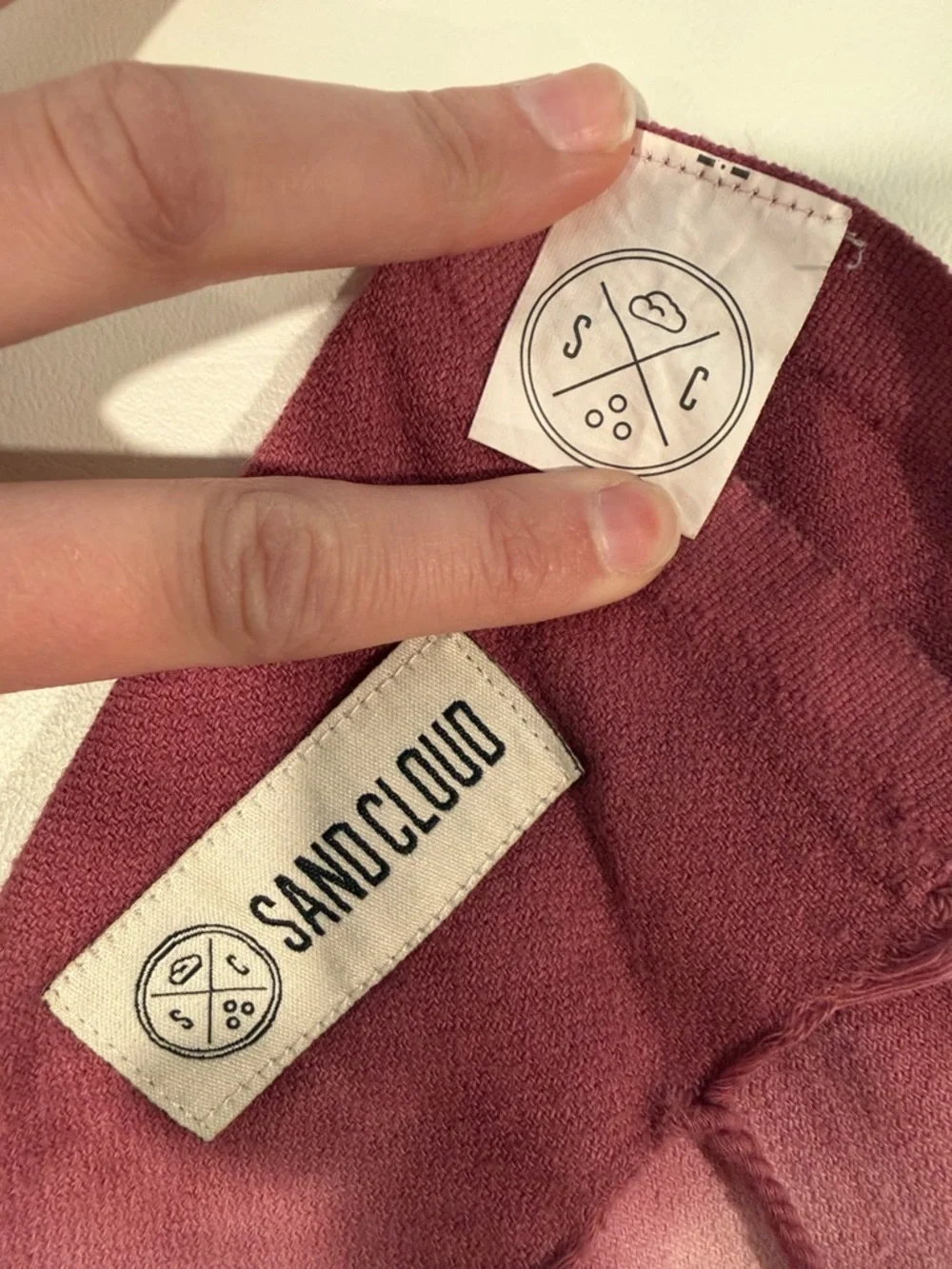 Sandcloud Tie-Dye Maroon & White Fringe Turkish Towel / Blanket